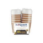Hotpack 230ml paper cups with lid x 10pcs